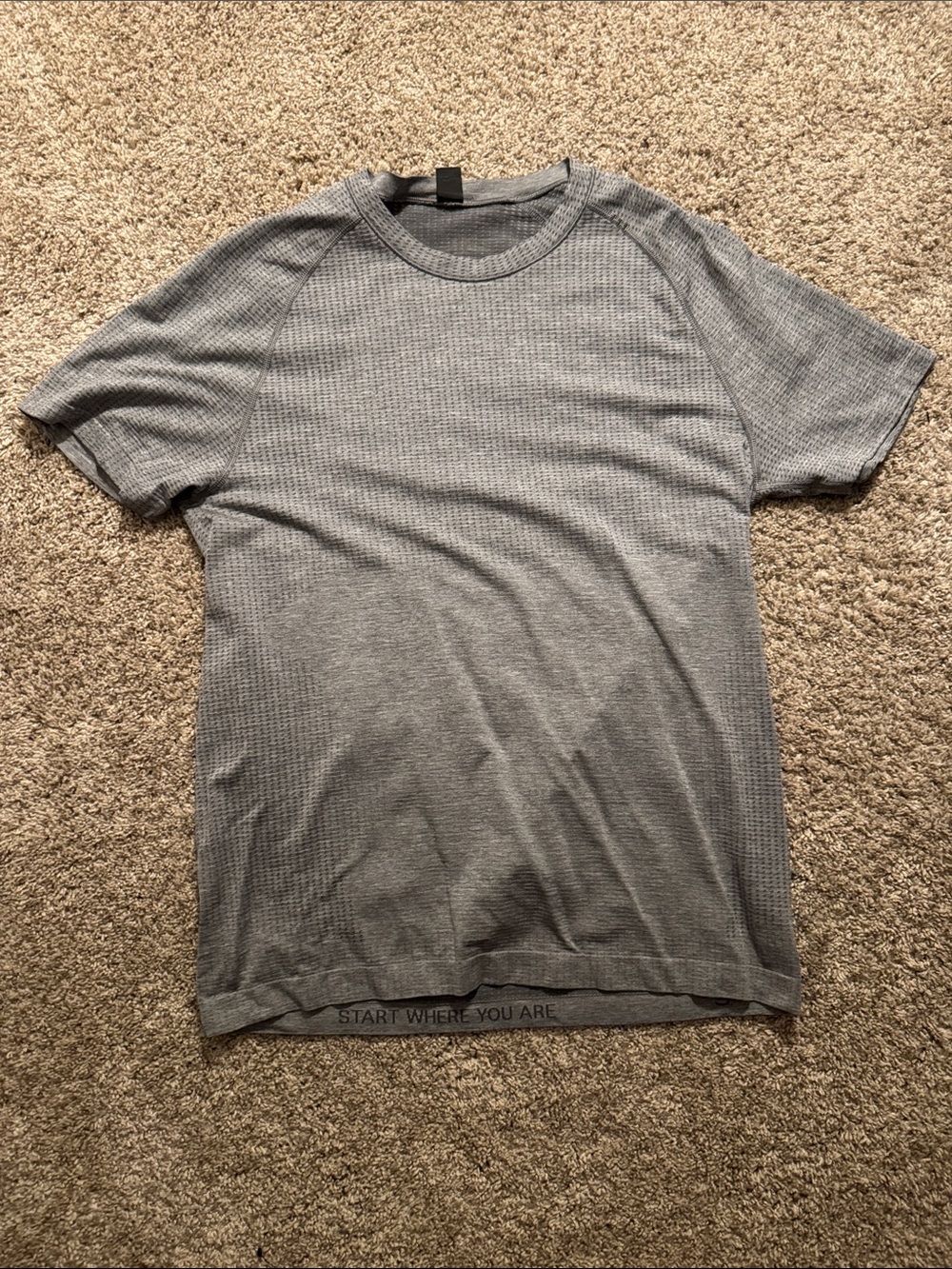 lululemon athletica Men's Light Grey Waffle Short-Sleeve Shirt